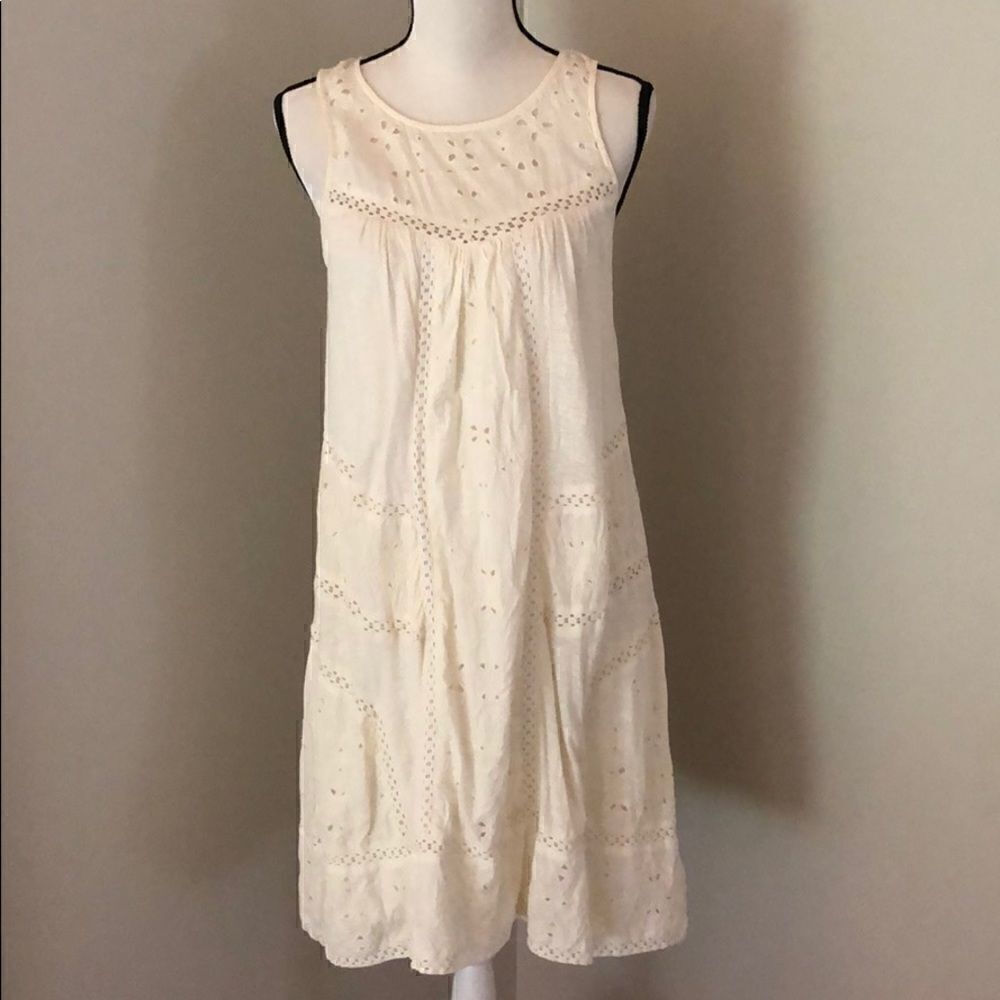 Lucky brand ivory eyelet sundress size small